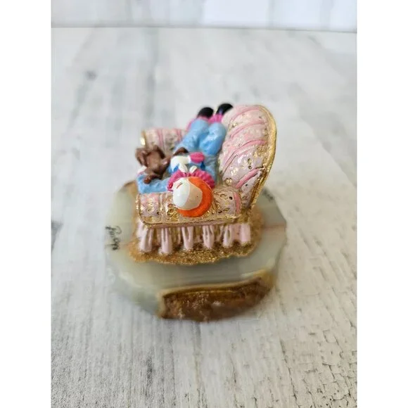 Ron Lee couch clown sleeping‎ dog circus 1998 RARE vintage gold forty winks